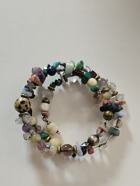 Unlisted Multicolor Mixed-Stone Coil Bracelet